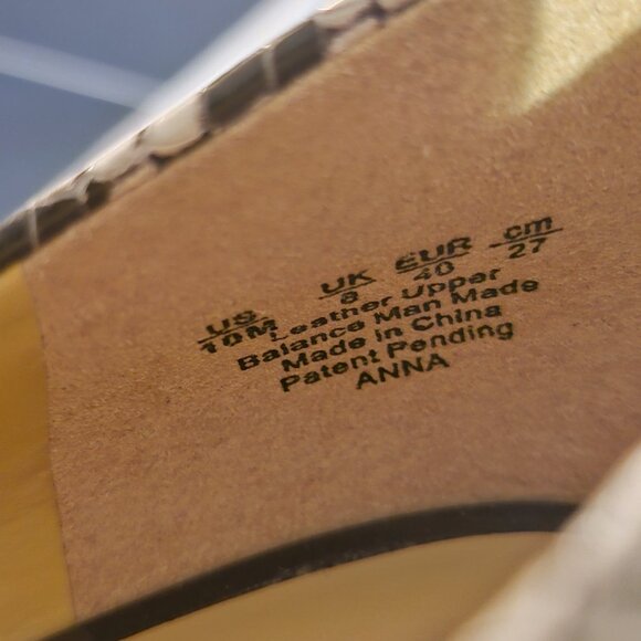 NATURALIZER Cream/Black Leather Snakeskin Print Anna Pump 3.5" Heel Size 10 - Picture 7 of 9